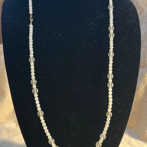Monet Frosted White Beaded Necklace